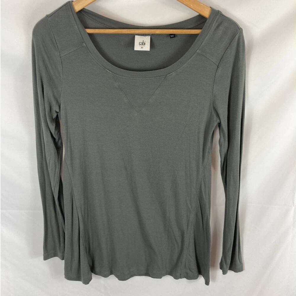 Cabi Women’s #3627 Gray Long Sleeve Stretch Knit Swing Top Size XS
